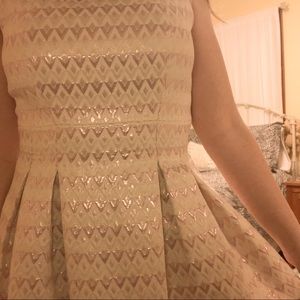 VINCE CAMUTO pink metallic fit and flare dress